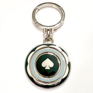 Kate Spade Round Rotate Spin Swivel Keychain - Green